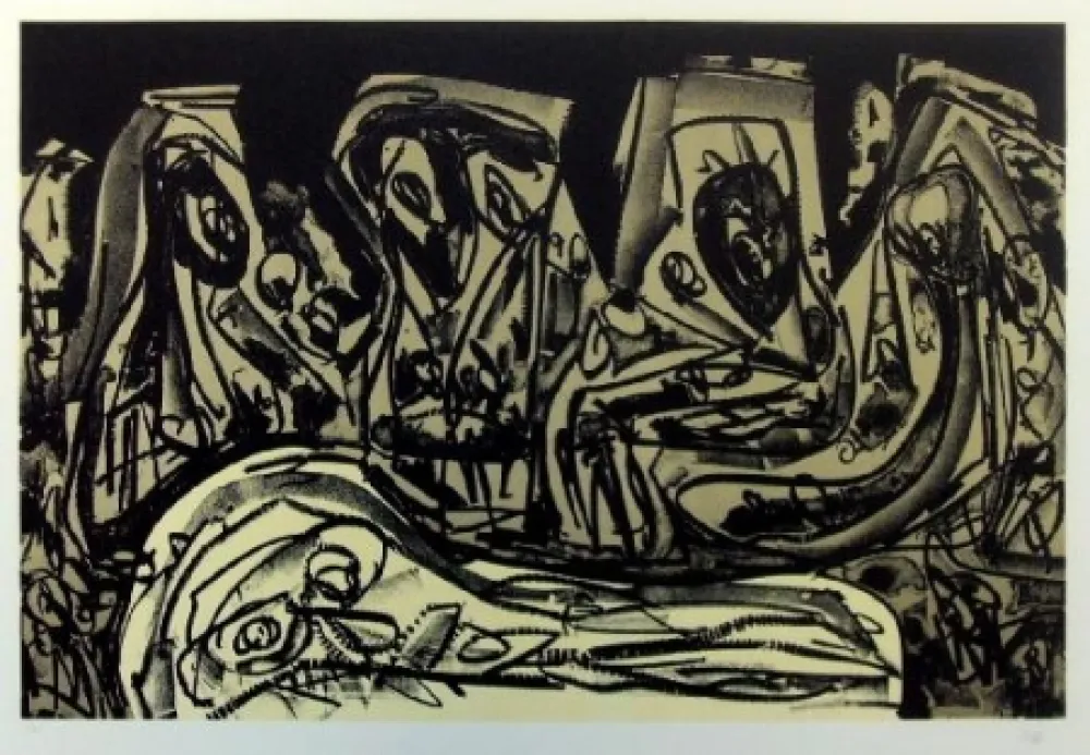 Litografía Saura - Antonio Saura