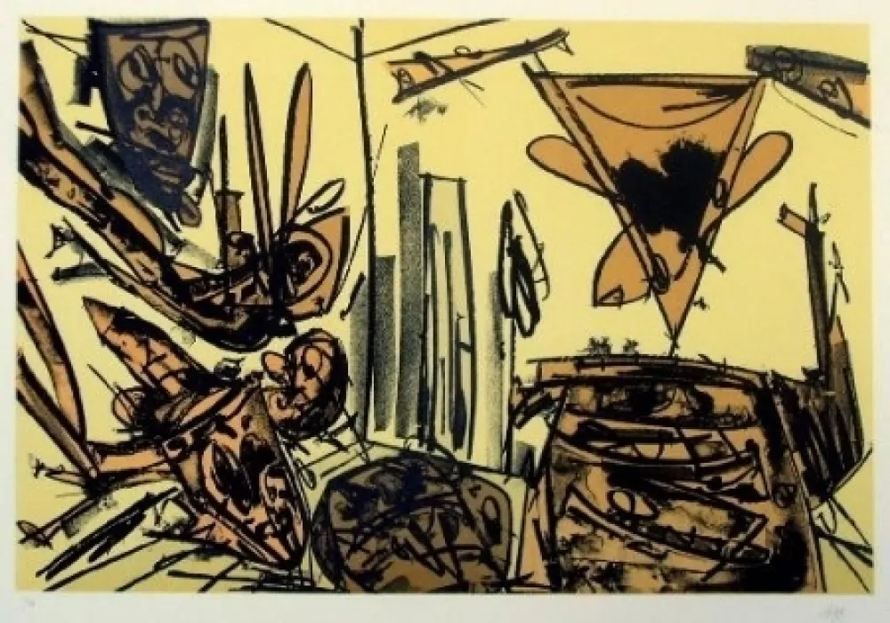 Litografía Saura - Antonio Saura