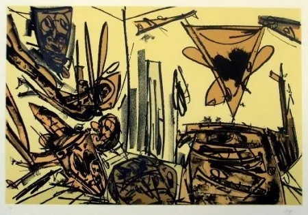 Litografía Saura - Antonio Saura