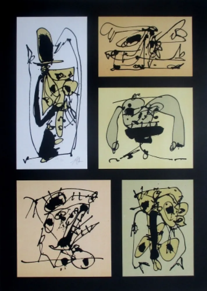 Litografía Saura - Cinco en uno