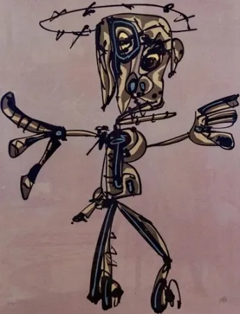 Litografía Saura - Crucifixión