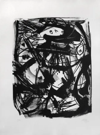 Litografía Saura - Dama II (primer grabado)