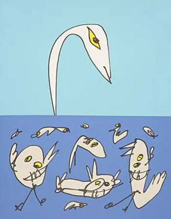 Litografía Saura - El patito feo