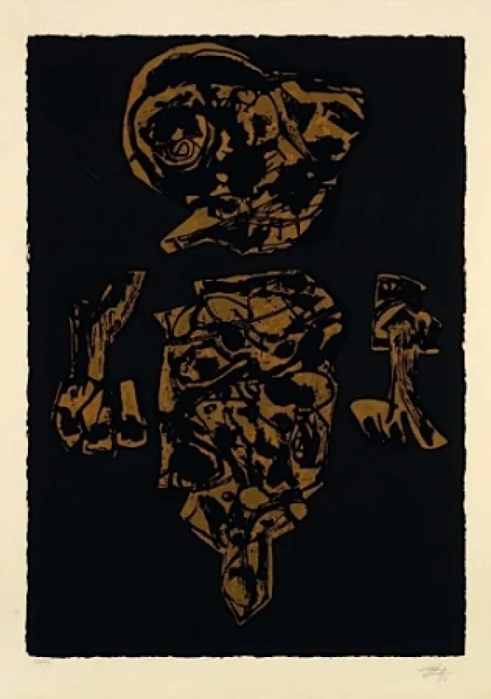 Litografía Saura - EL VELON GOTEABA SOBRE SU TRAJEDE CEREMONIA