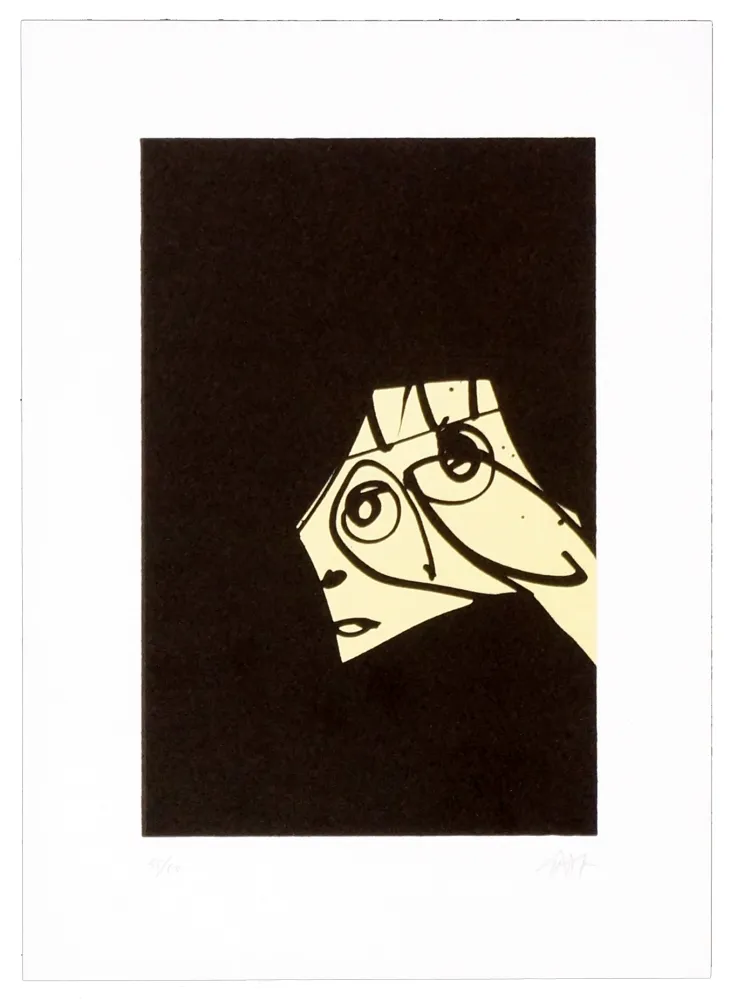 Litografía Saura - Le chien de Goya