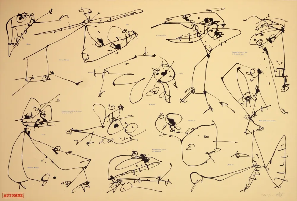 Litografía Saura - Les quatre saisons, Automne