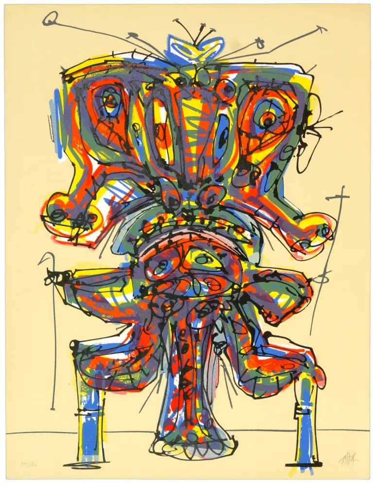 Litografía Saura - Mendigo