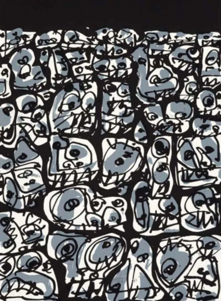 Serigrafía Saura - Multitud