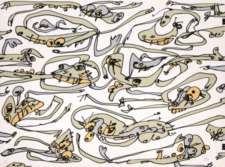 Litografía Saura - Péchés capitaux 7 Paresse 