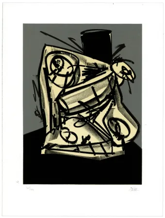 Litografía Saura - Portrait II