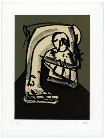 Litografía Saura - Portrait III