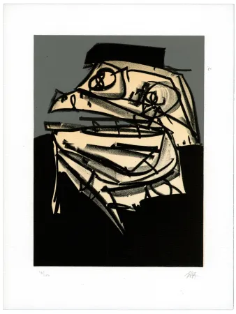 Litografía Saura - Portrait IX