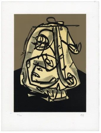 Litografía Saura - Portrait V