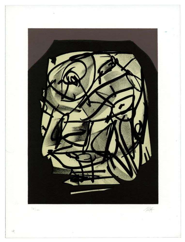 Litografía Saura - Portrait VI