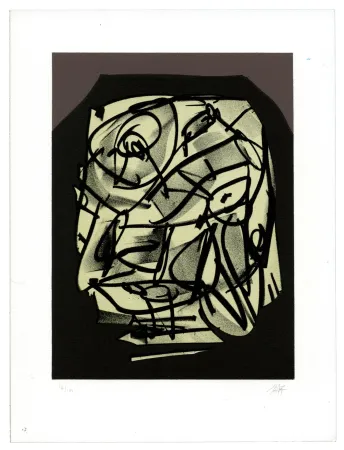 Litografía Saura - Portrait VI