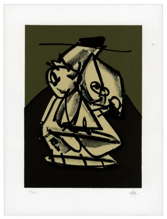 Litografía Saura - Portrait VII