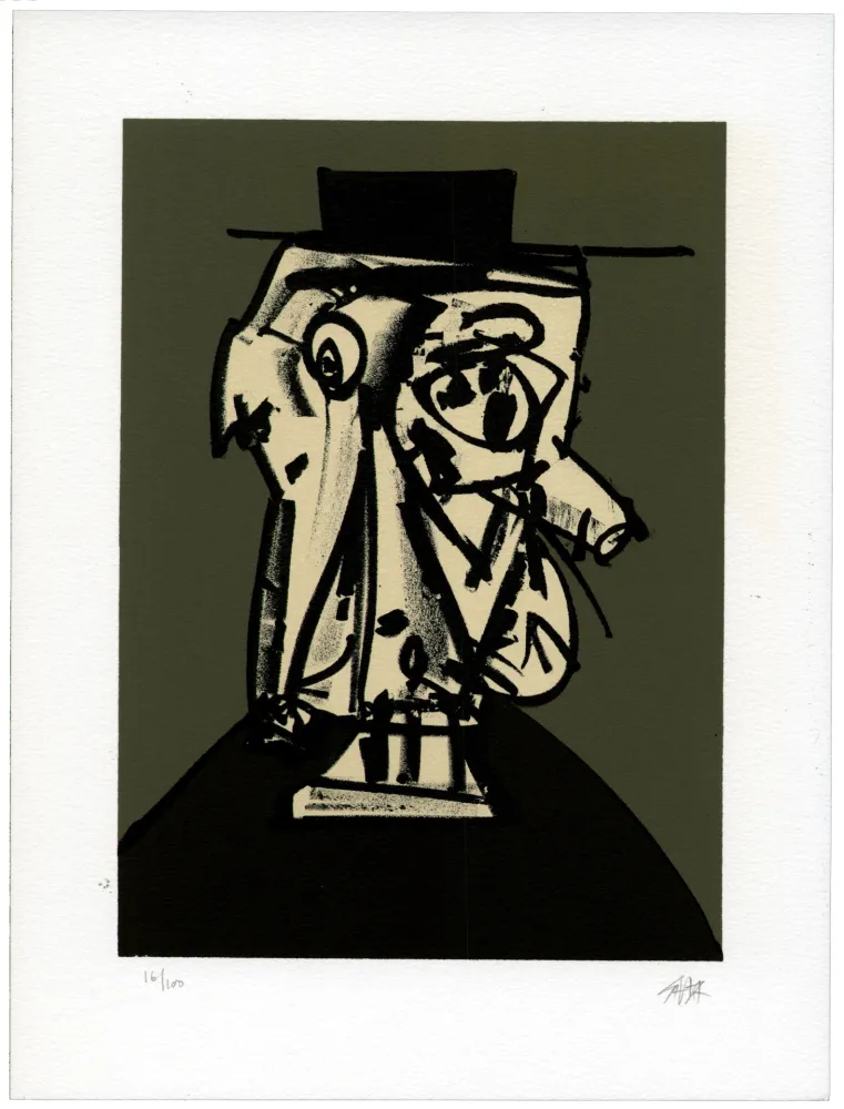 Litografía Saura - Portrait X