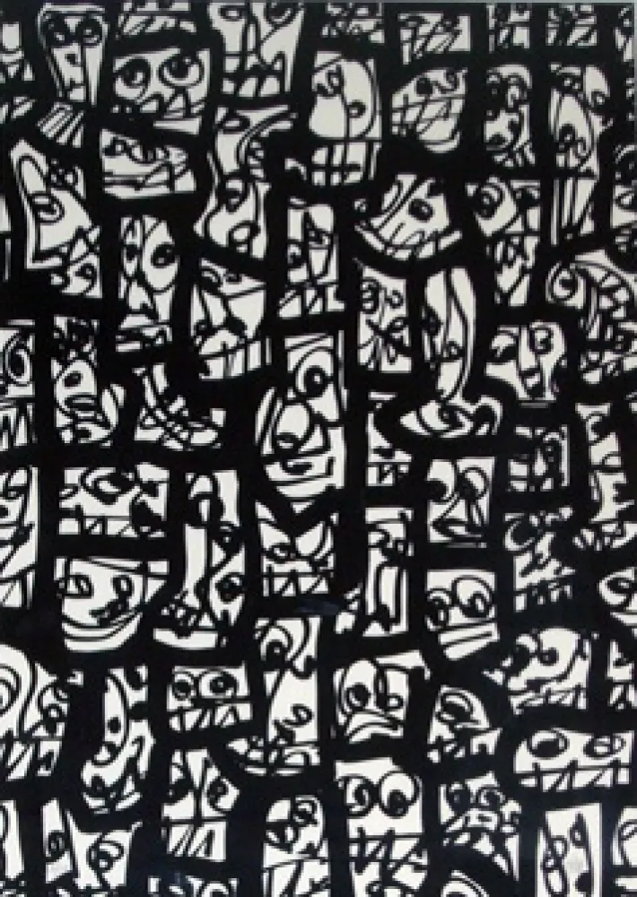 Serigrafía Saura - Pour le peuple sud-africain