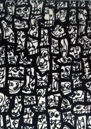 Serigrafía Saura - Pour le peuple sud-africain