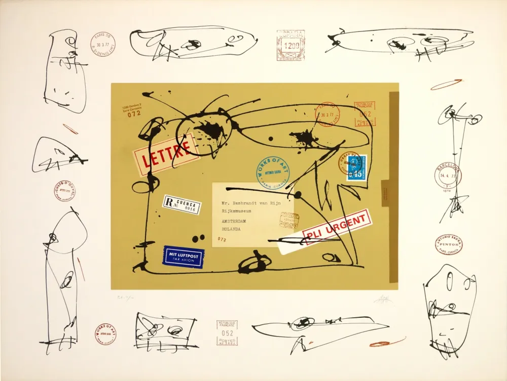 Litografía Saura - Rembrandt Van Rijin