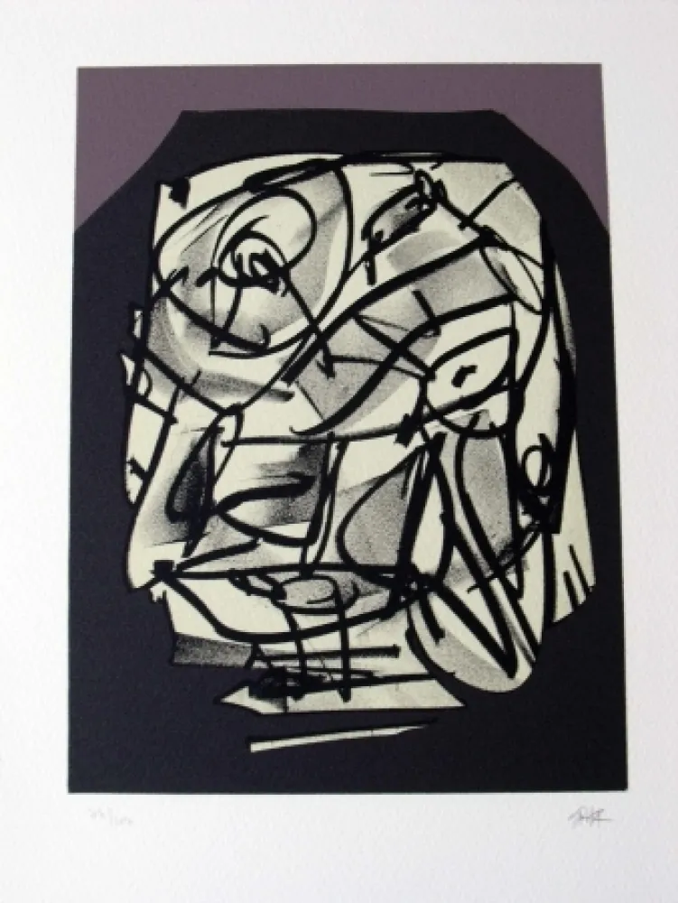 Litografía Saura - Retrato