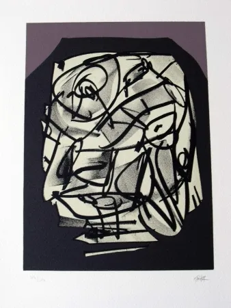 Litografía Saura - Retrato