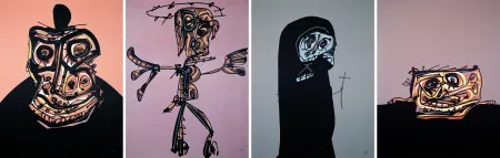 Litografía Saura - Retrato de Felipe II, Crucifixión, El perro de Goya, Doña Jerónima de la Fuente