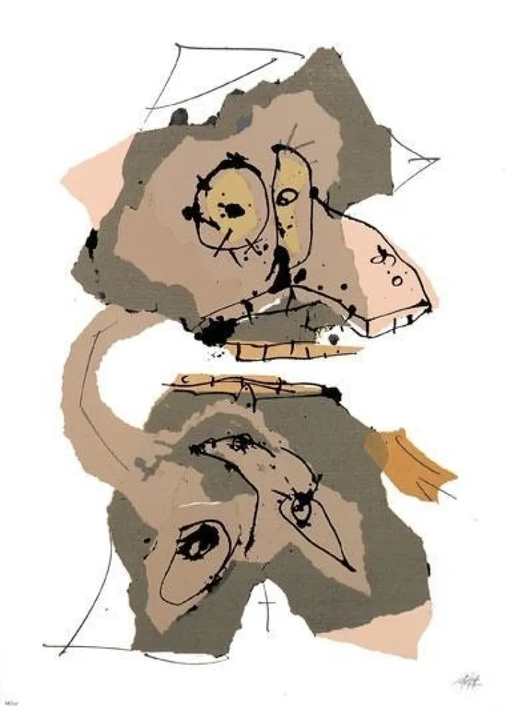 Litografía Saura - Sans titre