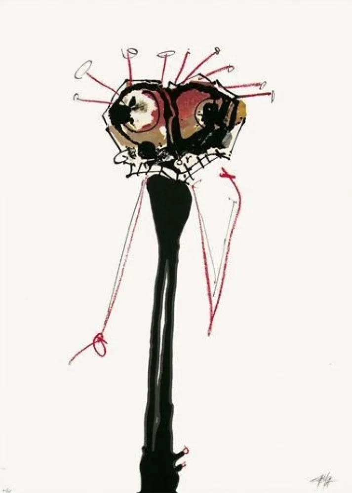 Serigrafía Saura - Sans titre