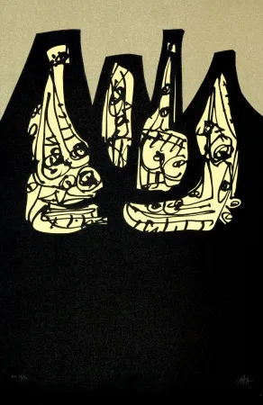 Litografía Saura - Si, Mi, La, Ré