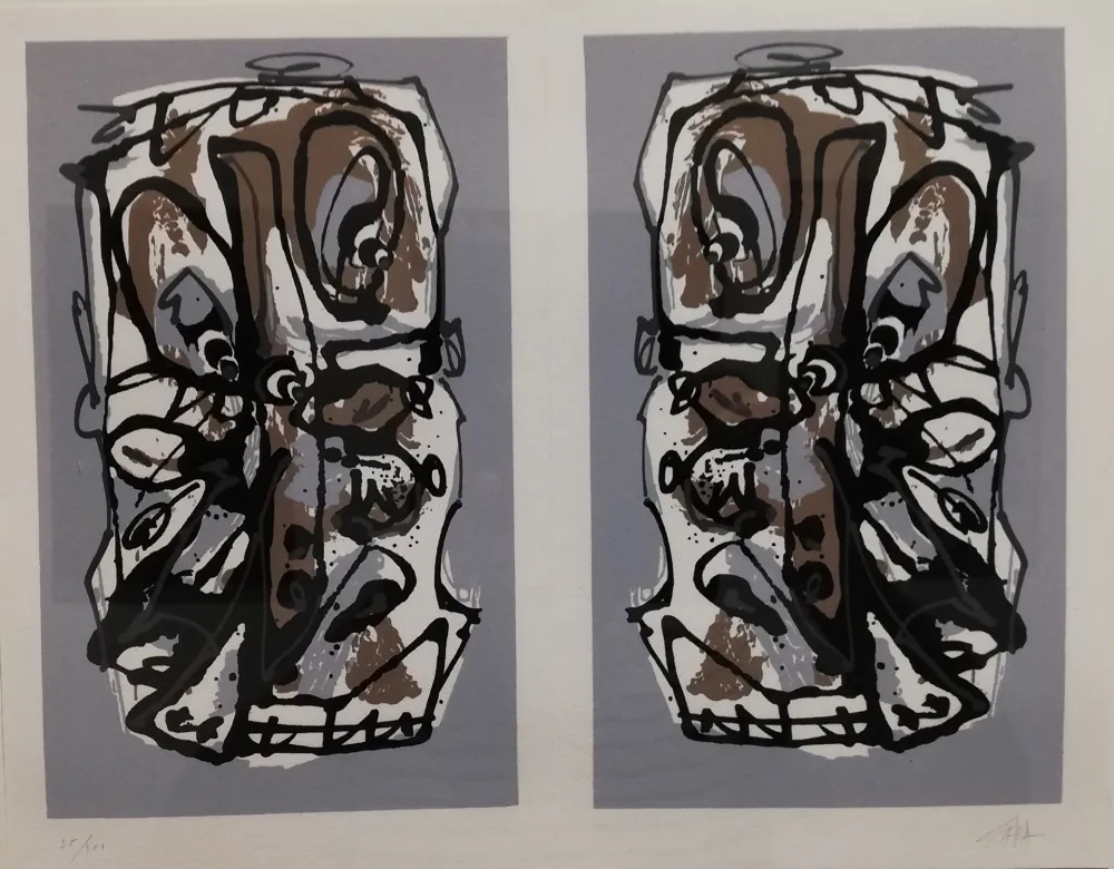 Litografía Saura - Visages