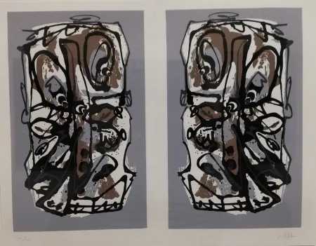 Litografía Saura - Visages