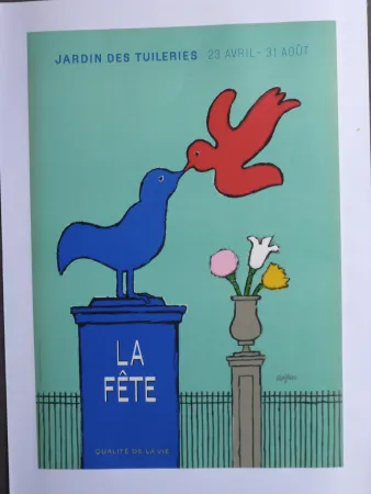 Cartel Savignac - La fête au jardin des Tuileries 