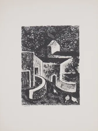 Litografía Savin  - Normandie, Village dans la Manche