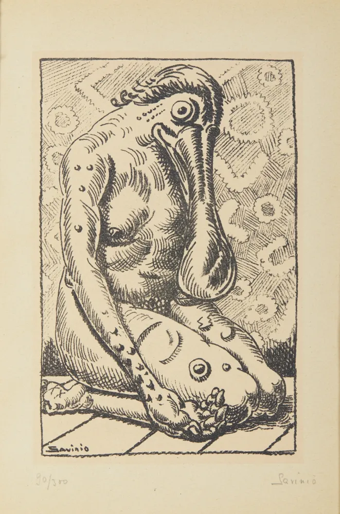 Litografía Savinio - Alberto Savinio (1891–1952) – Da la nostra anima – Lithograph on paper – 1944