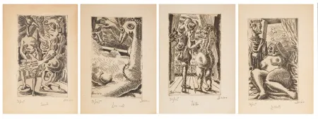 Aguafuerte Savinio - Stratagemmi d'amore