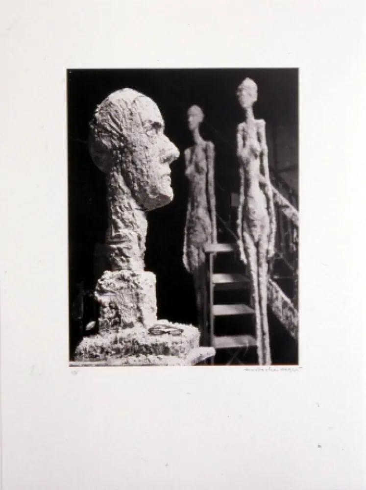 Litografía Scheidegger - Grande tête en plâtre