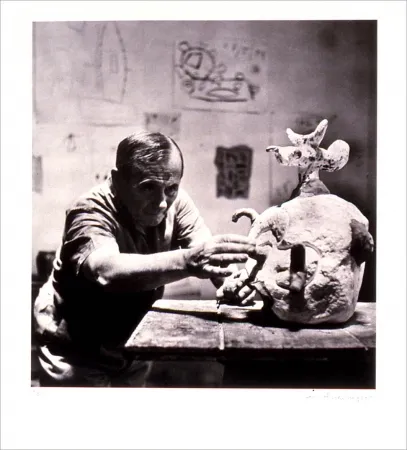 Litografía Scheidegger - Miro traces d' une rencontre