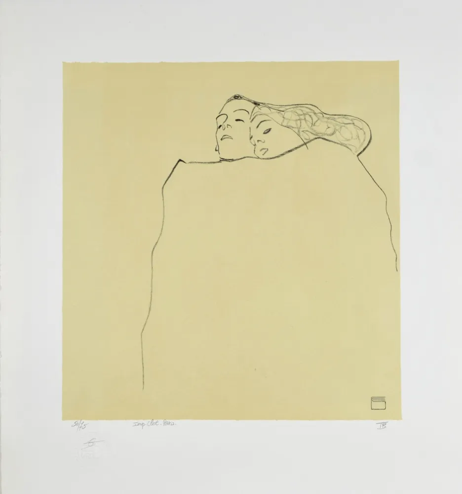 Litografía Schiele - Couple Endormi, 1909 | Sleeping Couple, 1909