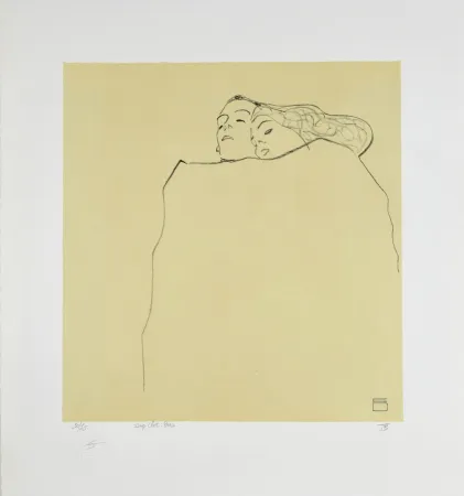 Litografía Schiele - Couple Endormi, 1909 | Sleeping Couple, 1909
