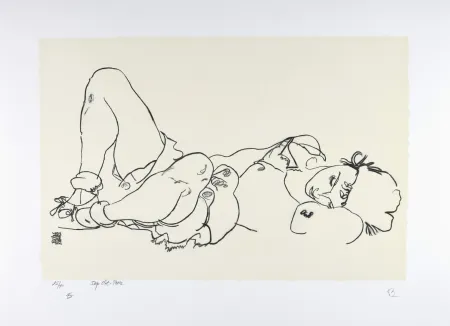 Litografía Schiele - La femme allongée, 1918 | Reclining woman, 1918 (Liegende)