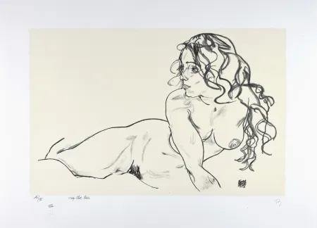 Litografía Schiele - La fille aux cheveux longs, 1918 | The girl with long hair, 1918