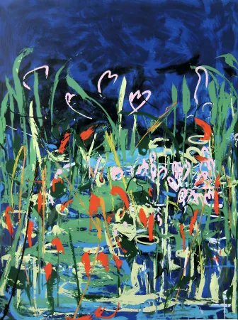 Serigrafía Schifano - Mario Schifano (1934–1998) – Acquatico IV – Multi-material enamel screen printing, created with 35 colour passes – 1993