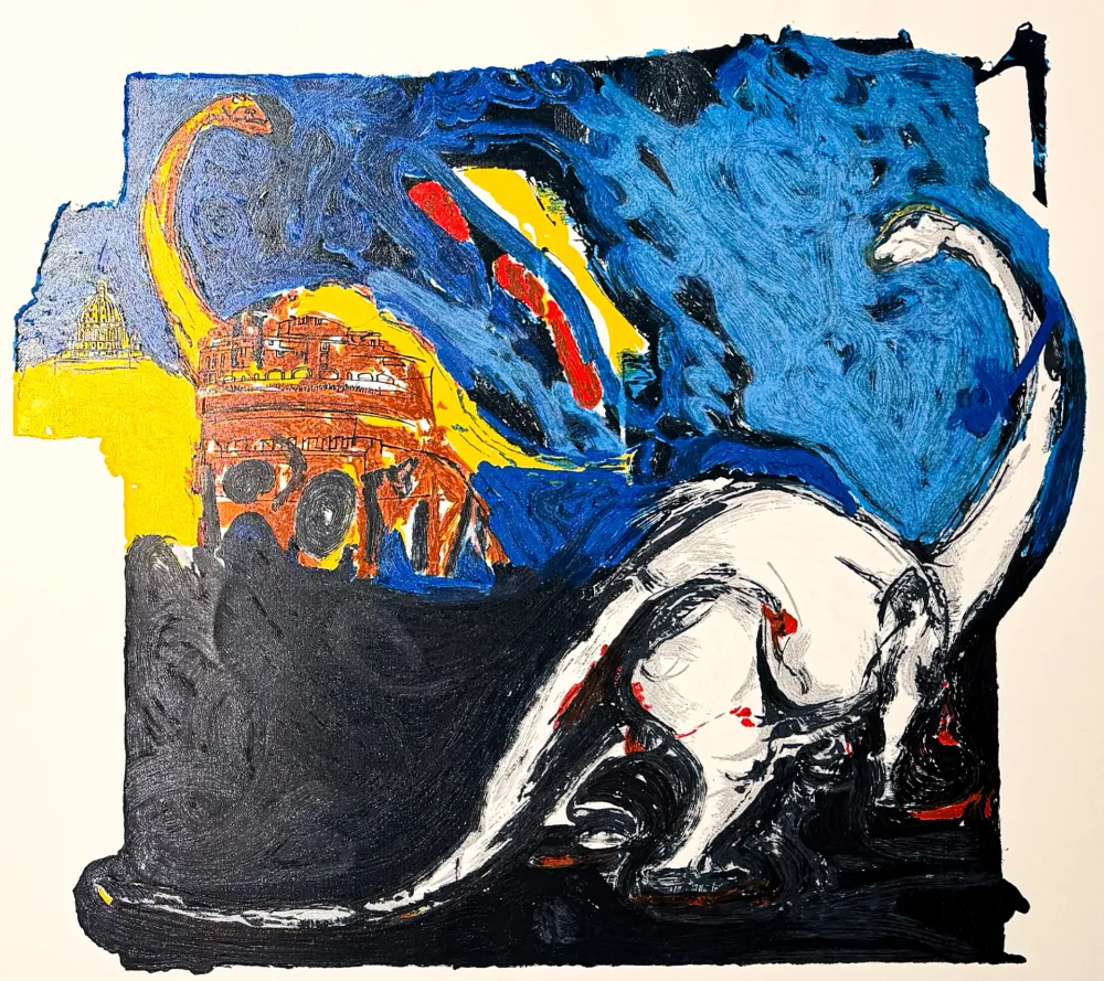 Serigrafía Schifano - Mario Schifano (1934–1998) – Innocenza figurata – Lithograph with screen printing on paper – 1996