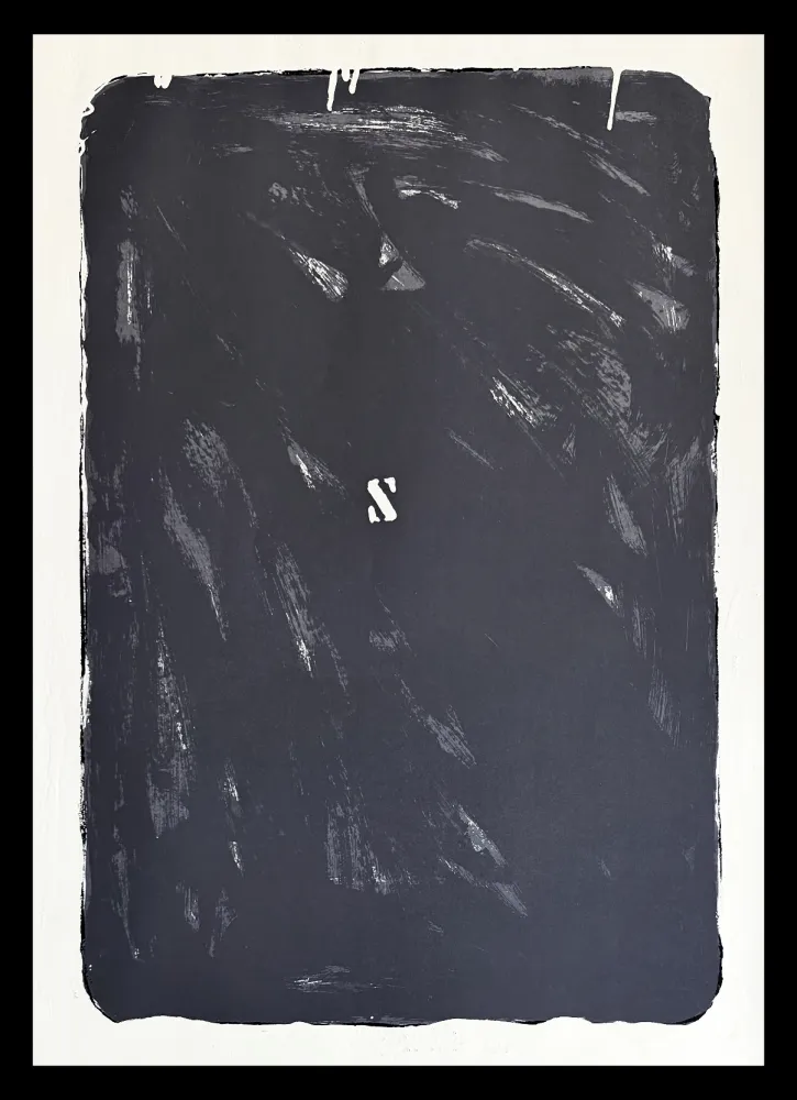 Litografía Schifano - Mario Schifano (1934–1998) - Monochrome - Materic serigraphy with enamels on cardboard - 1975