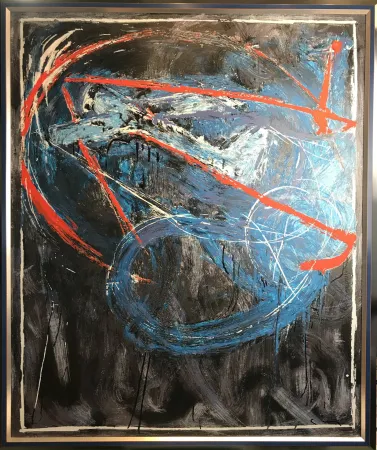 Serigrafía Schifano - Mario Schifano ( 1934 - 1998 ) - NAVIGATORE NOTTURNO - hand-signed enamel screenprint in 45 colors - 1989