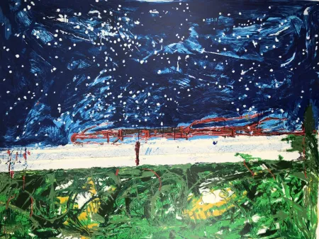 Serigrafía Schifano - Mario Schifano (1934–1998) – TRENO GIAPPONESE – Enamel screen print in 48 colors on Magnani paper – 1989