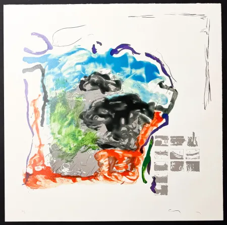 Litografía Schifano - Mario Schifano (1934–1998) – Vedute ininterrotte – Lithograph with screen printing on paper – 1988