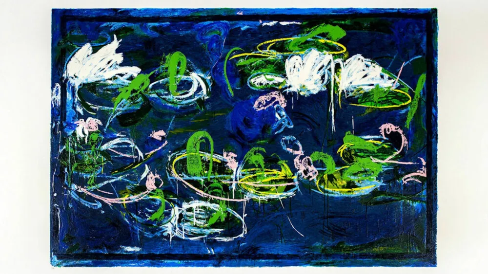 Litografía Schifano - Mario Schifano (1934–1998) - Watherlillies - Enamel screen printing - 1988