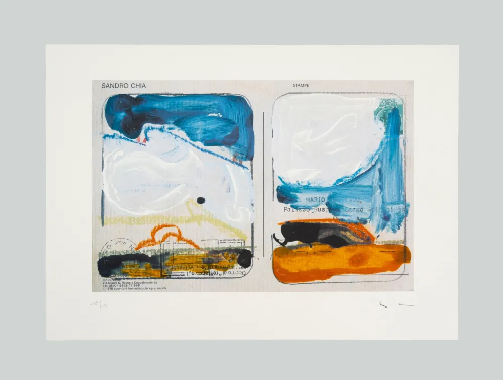 Serigrafía Schifano - Veduta interrotta